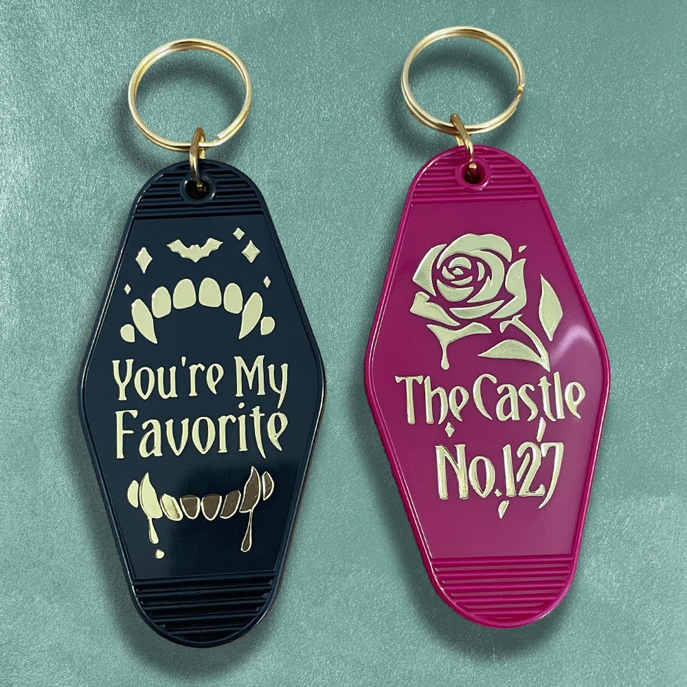 Custom Motel Keychains - Foil Embossed - Alchemy Merch - Make your own custom Motel Keychains - Foil Embossed - custom merch
