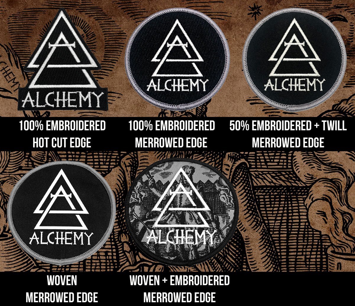 Custom Patches - 100% Embroidered - Alchemy Merch - Make your own custom Patches - 100% Embroidered - custom merchandise