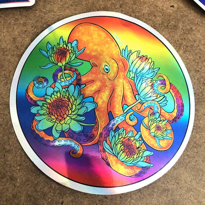 Rainbow Holographic Stickers - Alchemy Merch