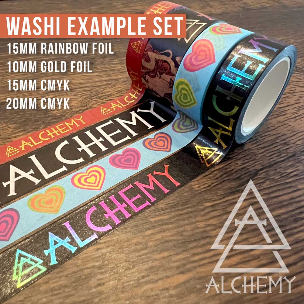 Washi Example Pack - 4 styles (two foil/two cmyk) - Alchemy Merch